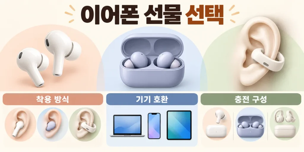 이어폰 선물 추천, 커널형·노이즈캔슬링·클립형을 사용 환경으로 비교