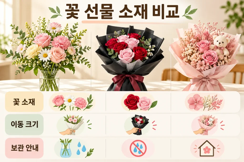 기념일 꽃 선물 추천, 꽃다발·비누꽃·프리저브드 선택 기준