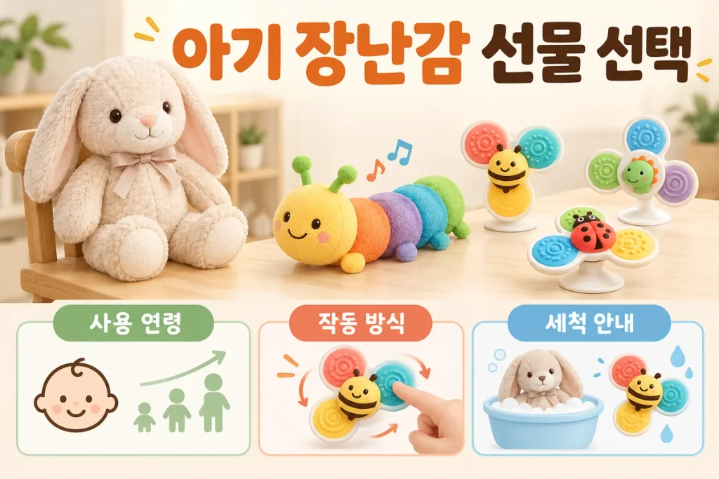 아기 장난감 선물 추천, 토끼 인형·뮤지컬 인형·흡착 딸랑이 비교