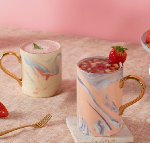 까사무띠 골드 마블 머그컵 홈카페 커피잔 선물 / 350ml
