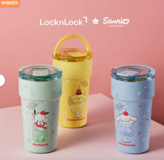 락앤락 산리오캐릭터즈 세라믹 핸들 텀블러 710ml (포차코/시나모롤/폼폼푸린)