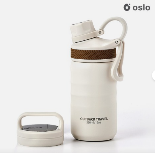 오슬로 아웃백 트래블 스텐 손잡이 보온 보냉 텀블러 350ml, 아이보리